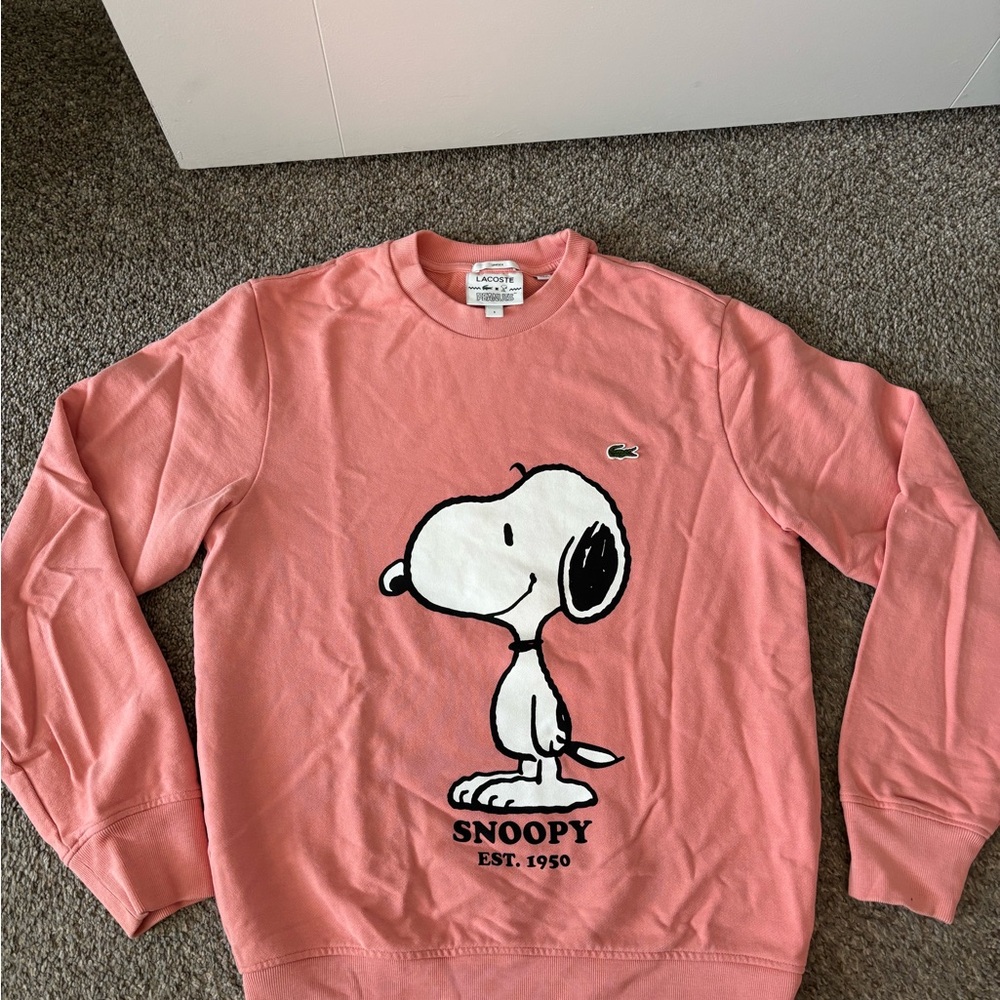 Lacoste x Peanuts snoopy t-shirt in pink